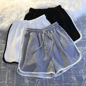 Striped Sports Shorts Women Korean Fashion Casual Mini Shorts
