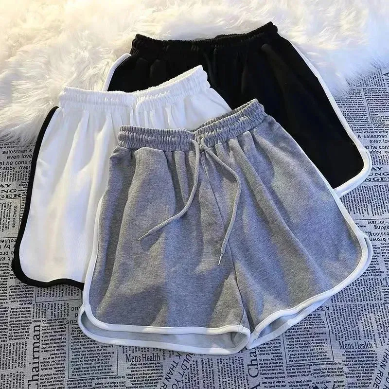 Striped Sports Shorts Women Korean Fashion Casual Mini Shorts
