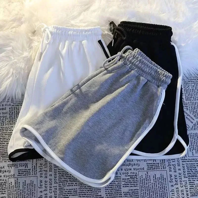 Striped Sports Shorts Women Korean Fashion Casual Mini Shorts
