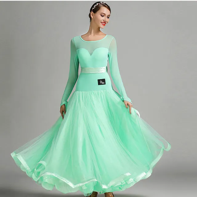 Sweetheart Neck w/ Mesh Ballroom Performance Dress