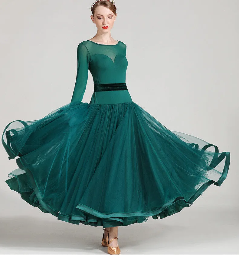 Sweetheart Neck w/ Mesh Ballroom Performance Dress