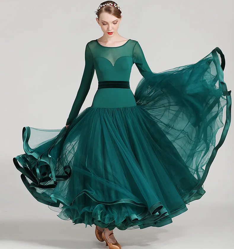 Sweetheart Neck w/ Mesh Ballroom Performance Dress