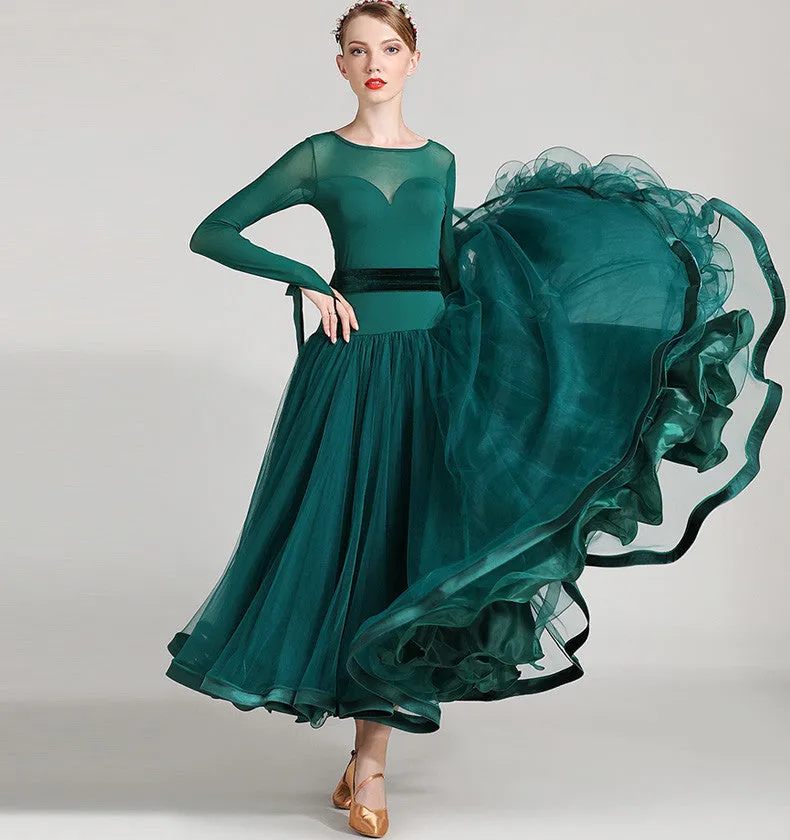 Sweetheart Neck w/ Mesh Ballroom Performance Dress