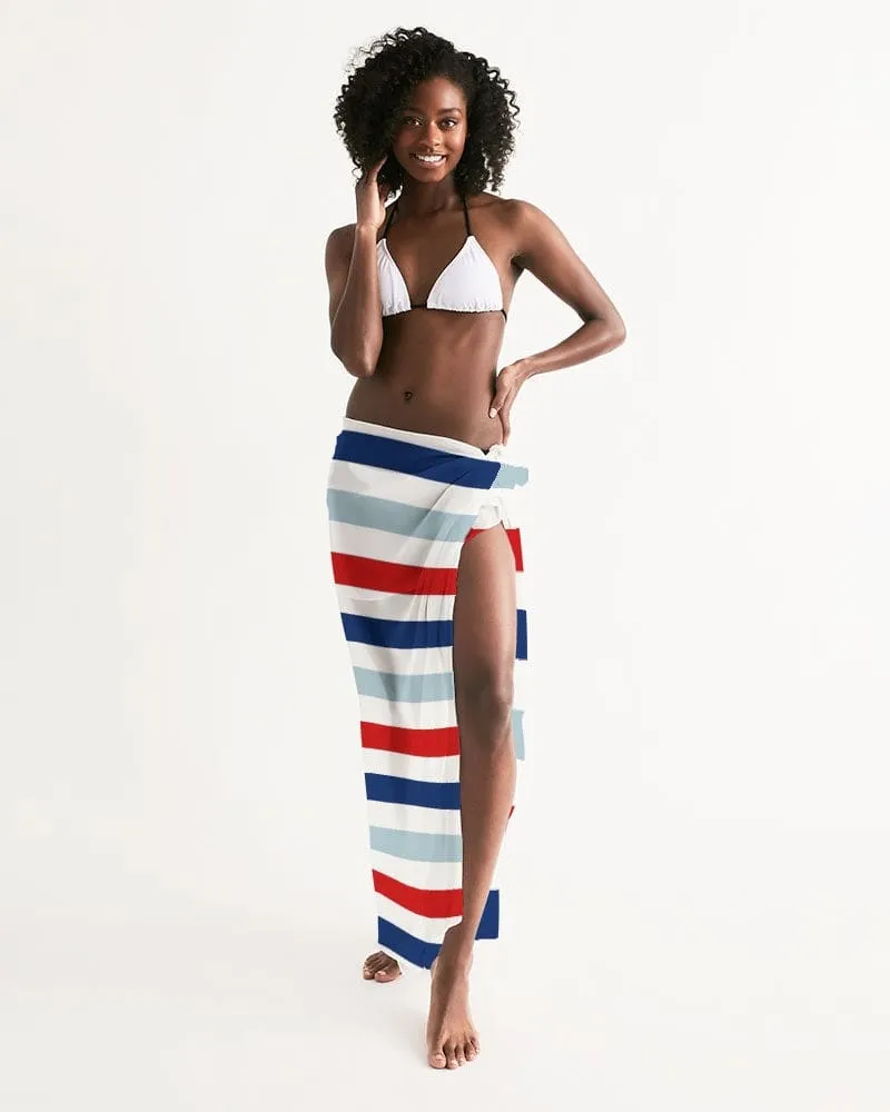 Swim Cover Up / Red White and Blue Sarong Wrap