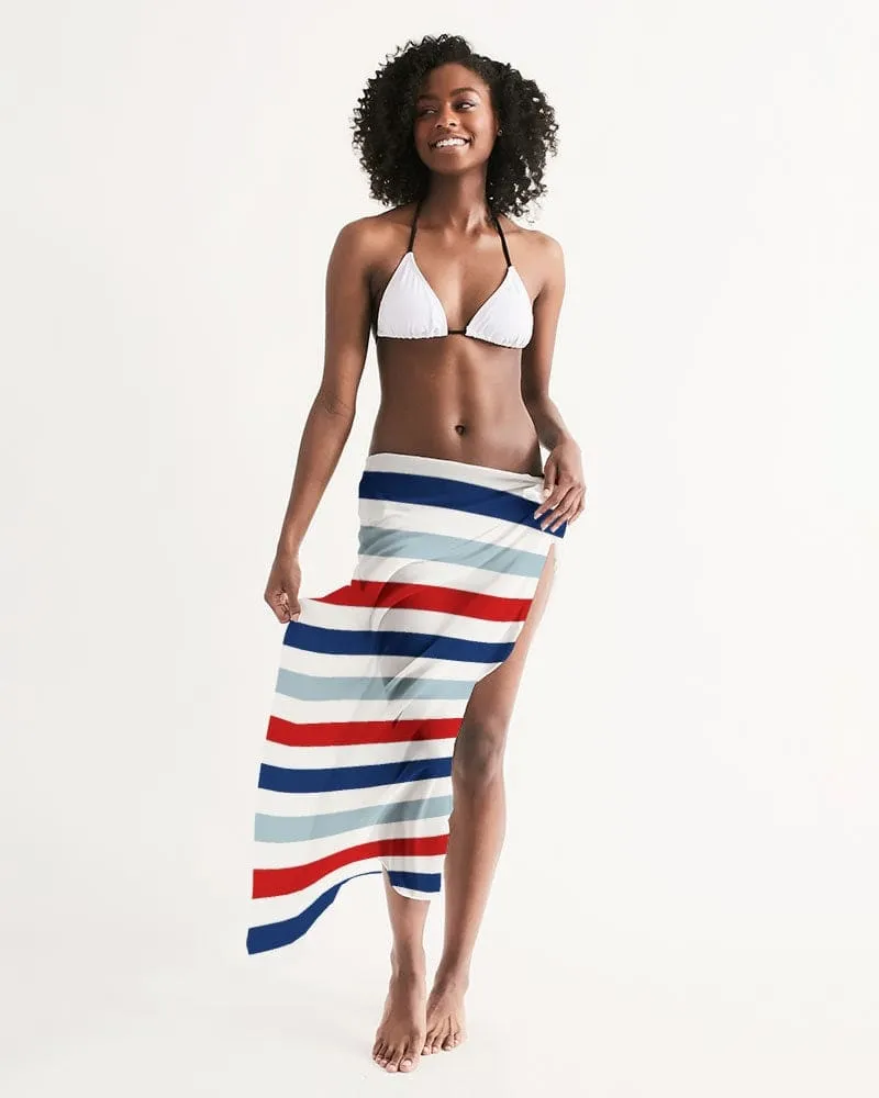 Swim Cover Up / Red White and Blue Sarong Wrap