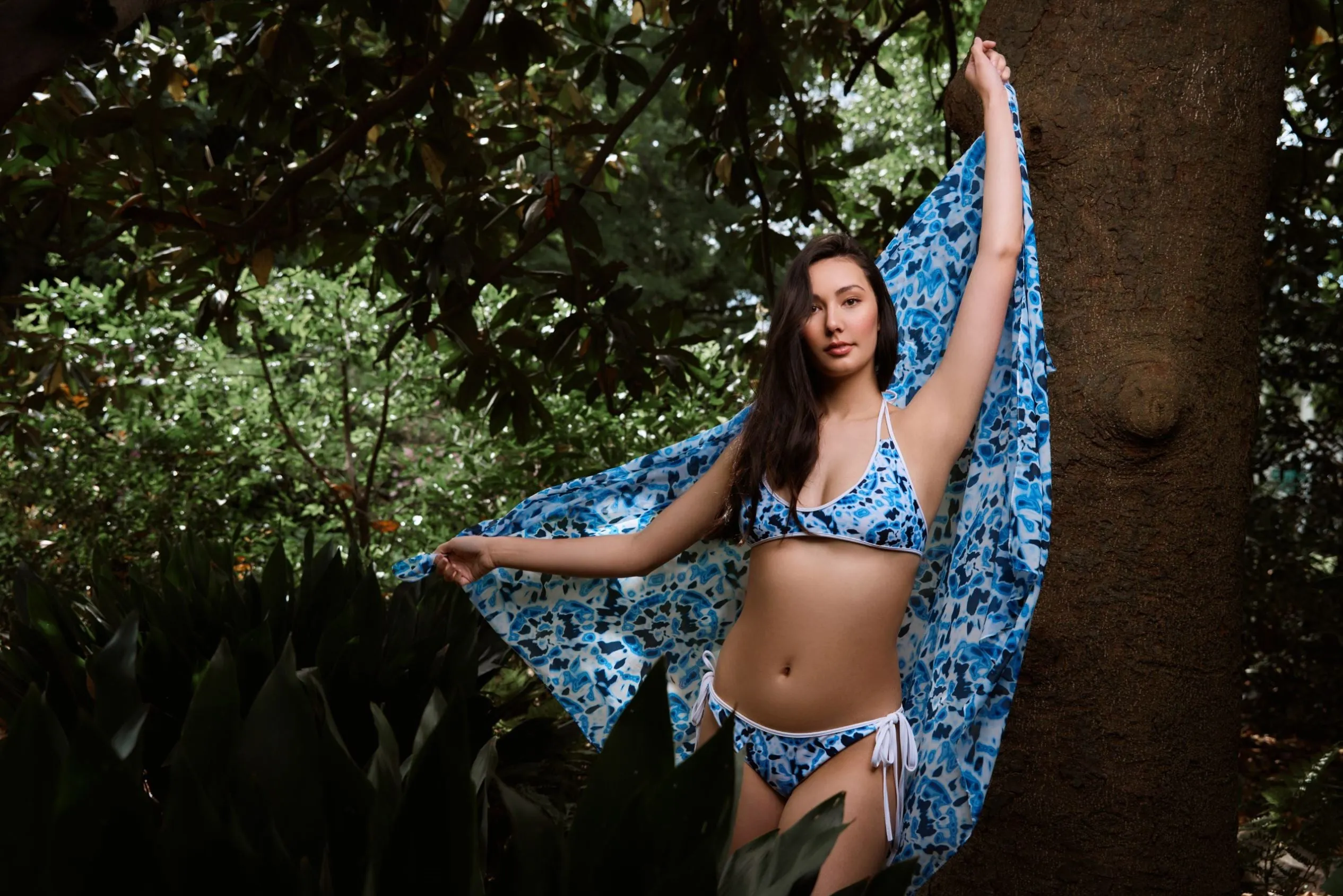 Swim Cover Up- Tie-Dye Blue