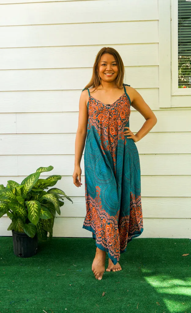 Teal Mandala Boho Jumpsuit