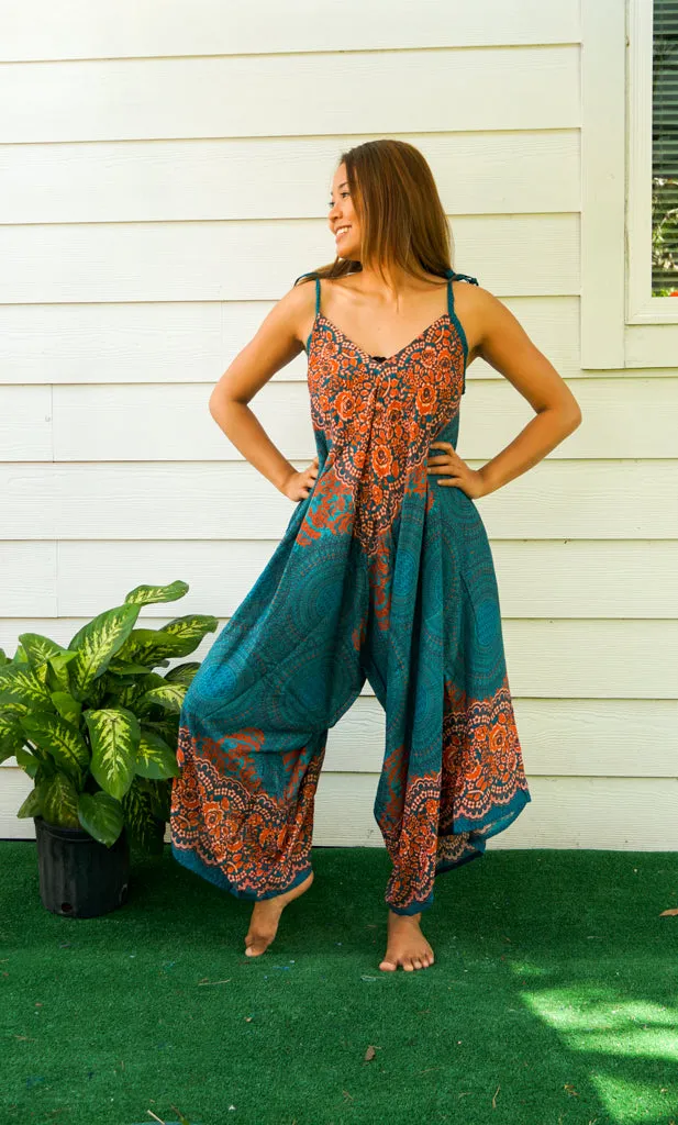Teal Mandala Boho Jumpsuit