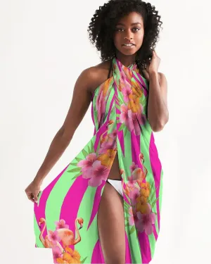 Tropical Zebra Print Pink Mint Green Swimsuit Cover-up