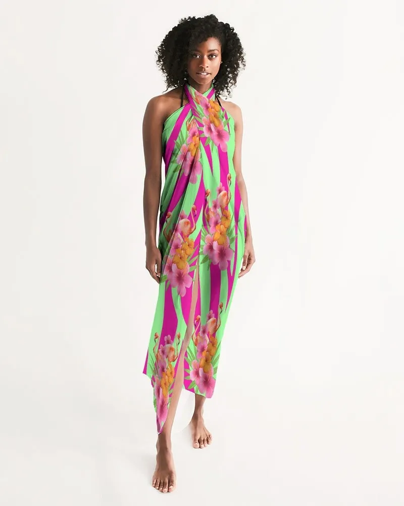 Tropical Zebra Print Pink Mint Green Swimsuit Cover-up