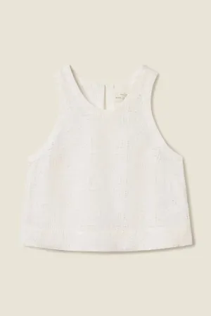 TROVATA~ Esther cotton handkerchief eyelet tank