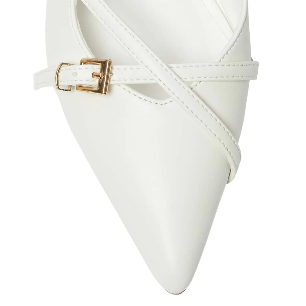 Veronica Heel in White Smooth