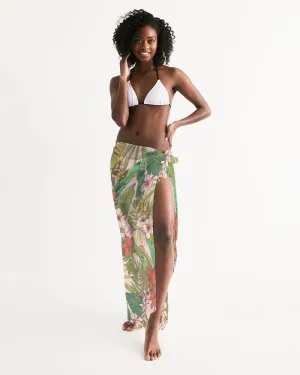 Vintage Tropical Floral Swimsuit Cover Up Sarong