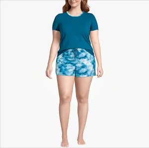 Womens Multicolor Plus Size  Casual Summer Cotton Shorts
