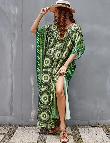 Women's V-Neck Beach Kaftan: Versatile Swimsuit Cover-Up