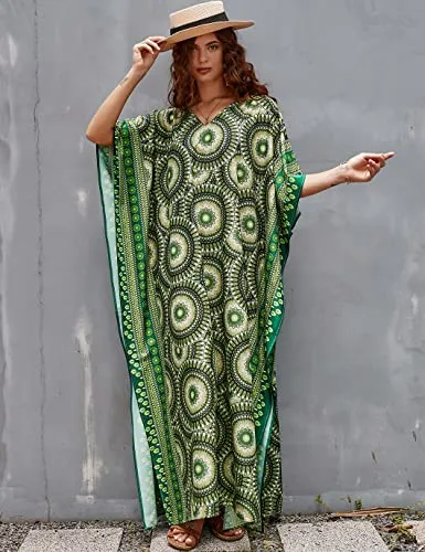 Women's V-Neck Beach Kaftan: Versatile Swimsuit Cover-Up