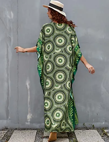 Women's V-Neck Beach Kaftan: Versatile Swimsuit Cover-Up