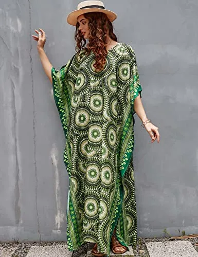 Women's V-Neck Beach Kaftan: Versatile Swimsuit Cover-Up
